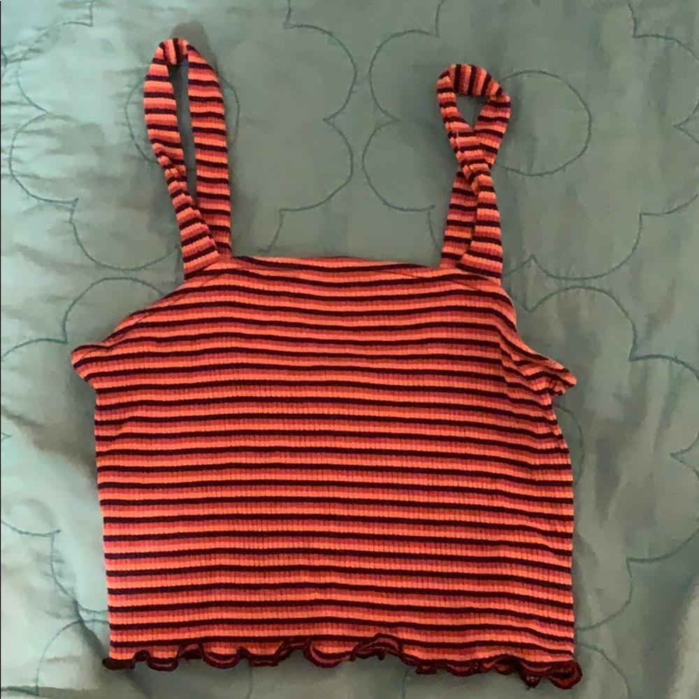 Striped cropped tank